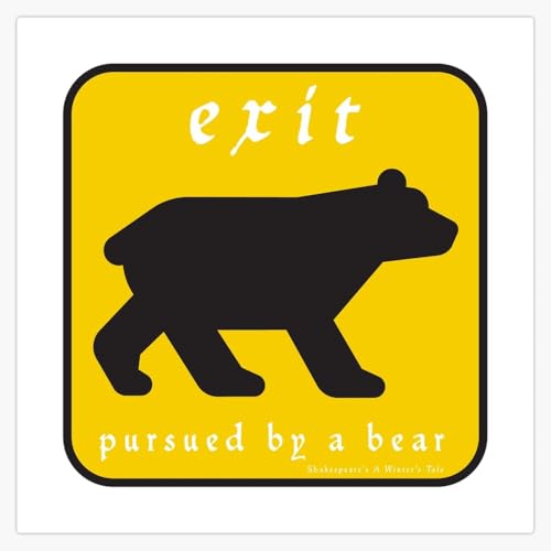 Shakespeares &Quot Exit, Pursued by A Bear&Quot Sticker Decal Laptop