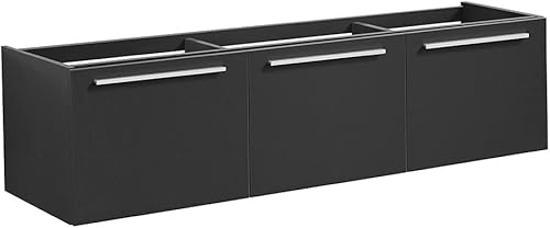 Fresca Vista - Armario de baño moderno para lavabo individual, color negro de 60 pulgadas, color negro