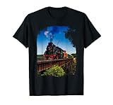 Tshirt mit Porträt einer alten Dampflok. Ideal für alle die Züge und Lokomotiven lieben.