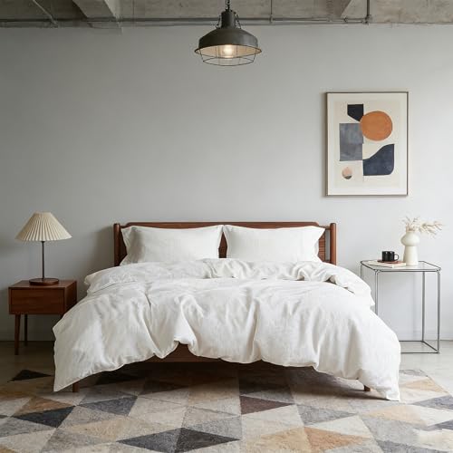 FALUCA 100% Linen Duvet Cover King Size - Organic Breathable