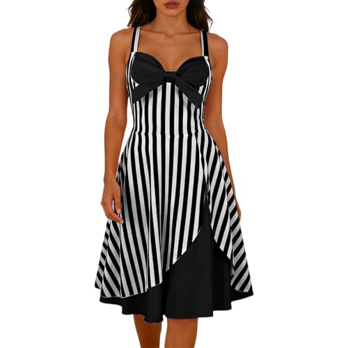 Robe de plage légère d'été tendance à rayures bicolores pour look de vacances
