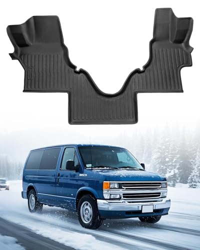 Car Floor Mat for Ford Econoline: for Econoline/E-Series 2025-2007 E150/E250/E350/E450, All Weather TPE Carpet Rubber Rug Interior Vehicle Accessories Heavy Duty RV Van Floormats Front Row Liner