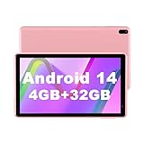 BYANDBY Tablet 7 inch Android 14.0 Tablet, 4GB+32GB ROM （1TB Expand）, Quad-Core, WiFi, GMS, Dual Camera, Educational, Games(Pink