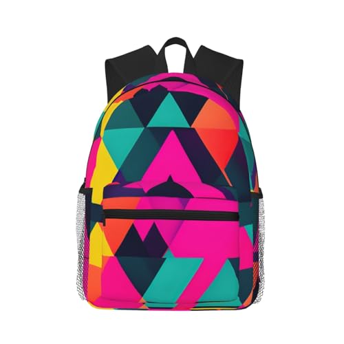Sac à dos ordinateur portable léger voyage ergonomique imprimé triangle