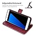 OCASE Galaxy S7 Edge Case [TPU Shockproof Interior Protective Case] [Card Slot] [Kickstand] Leather Wallet Flip Case Samsung Galaxy S7 Edge (Burgundy)