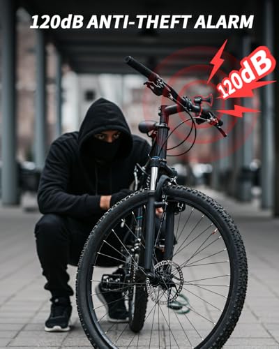 EQIIO Electric Bike Horn with Anti Theft Alarm, 120dB Loud Bicycle Horn Rechargeable Vibration Sensor Alarm with Wireless Remote, Bike Bell for Adults Kids Bike/Scooter/Ebike, IPX5 Waterproof