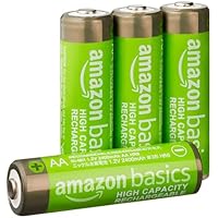 4-Count AmazonBasics 2400mAh NiMH Rechargeable AA Batteries