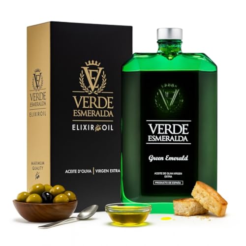 Verde Esmeralda - Olio Extra Vergine di Oliva - Picual 500ml, Green Emerald | Olive Oil Premium filtrato de Cazorla, extravergine di oliva fruttato equilibrato, erba fresca, pomodoro e mandorla.