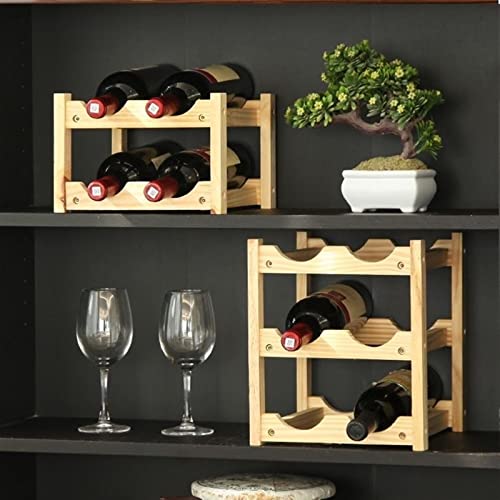 Soporte para botellas 3 capas madera miniatura 5