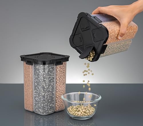 Image of Reffo 4-In-1 Kitchen Storage Containers Set - Plastic Storage Box For Kitchen, Food Jars & Organizers - Durable & Versatile Kitchen Storage Solutions | 2500 Ml | Set Of 1 Pcs