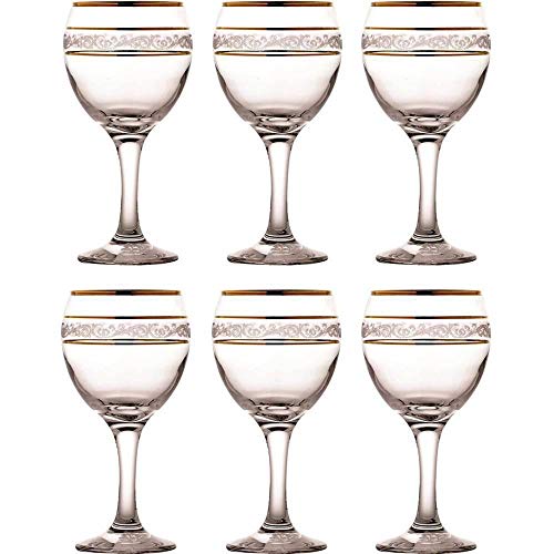 Jogo De Taça de Água 6 Pcs 250ml Misket Sultan Vidro Mimo