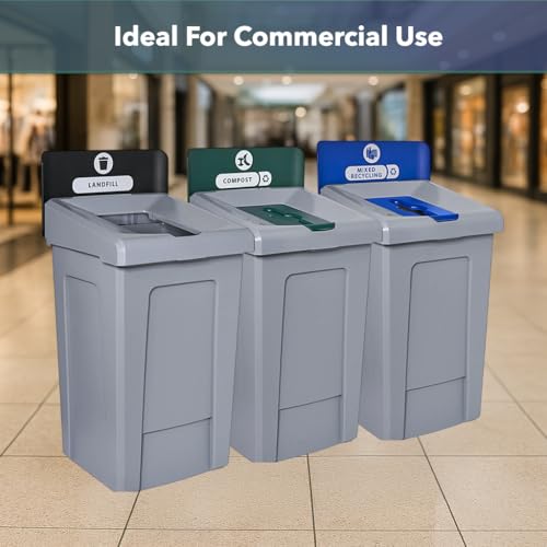 Caneca de compostaje rectangular 33 galones con tapa articulada miniatura 7