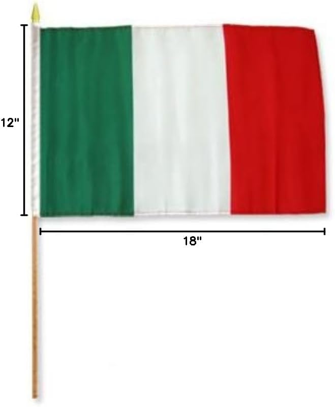 One Dozen Italy 12x18in Stick Flags.