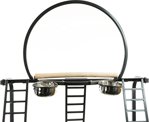 Parrot Bird Play Pen Gym Stand Pp 503 34W21D74H Toy Cage Cages Toys Macaw African Grey (Black/Silver) #TOP1