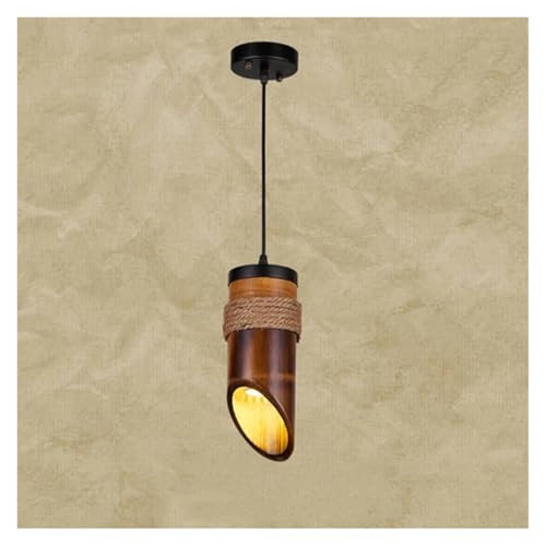 Lustre corde et bambou naturel suspension vintage artisanale haut de gamme