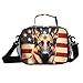 BOENLE Dog German Shepherd American Flag Lunch Box for Boys Girls Insulated Lunch Bag Kids Cooler Tote Shoulder Strap Reusable School Picnic Travel