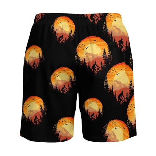 Vintage Cycling Downhill Mountain Bike Beach Shorts for Men Swim Trunks Quick Dry Swim Shorts with Compression Liner Pocket4