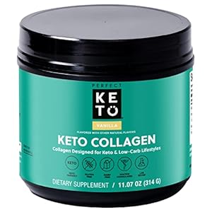Perfect KETO Collagen Powder with MCT Oil, Grassfed, GF, Multi Supplement, Vanilla 11.07 Oz