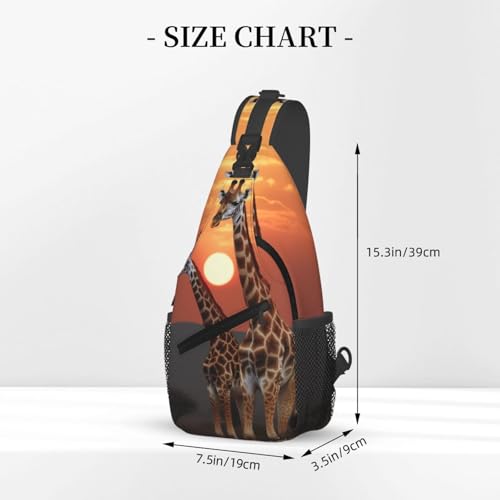 Bolso cruzado Giraffe en puesta de sol para hombre y mujer miniatura 3