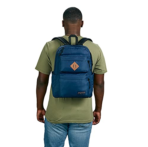 JanSport Double Break Backpack – 15-inch Padded Laptop Compartment, Dual Water Bottle Pockets, Internal Organizer, Large Main Compartment, Navy3