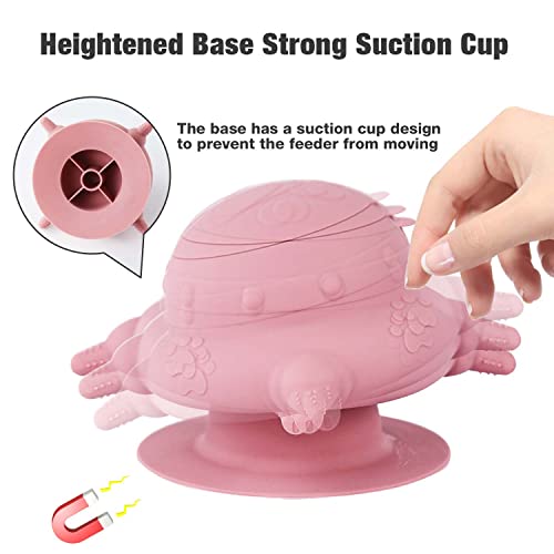 Mrutyiu Puppy Feeder Milk Bowl 8.2Oz Puppy Feeders For Multiple Puppies, 4 Teats Puppy Milk Feeder Puppy Bottles For Nursing, Doggie Bubble Feeder Puppy Bottles For Puppy Nursing Station (Pink) #TOP6