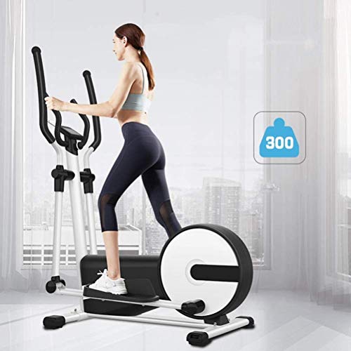 Image of Elliptical Machine 9KG Two-Way Magnetic Control Flywheel Indoor Exercise Bike Black and White Color Stepping Fitness Equipment for Men /Women