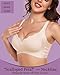 Quttlzze Scalloped Lift Bras for Women No Underwire Buttery Soft Push Up Wireless Bras V Neck Seamless Bralettes Beige,L