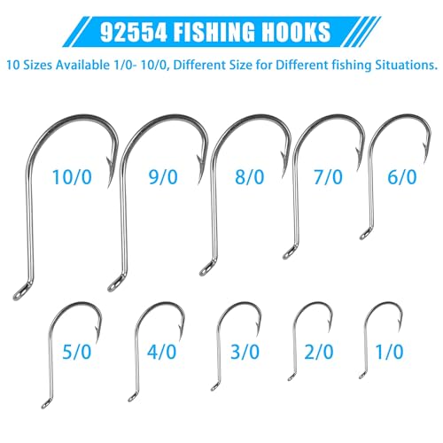 Octopus Beak Hooks,60pcs/100pcs Stainless Steel Saltwater Fishing Hooks Suicide Bait Jig Big Game Offset Circle Hooks 4/0-100pcs