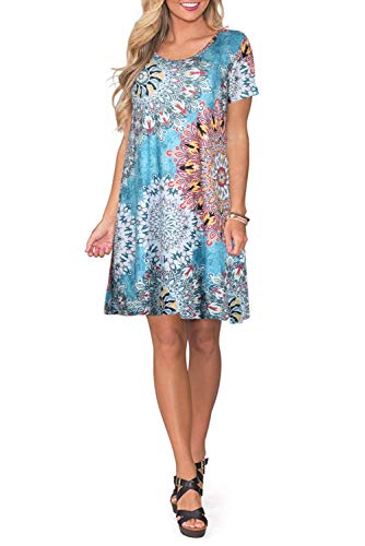 Fz Fantastic Zone Women's Casual Summer T Shirt Dresses Short Sleeve Swing Dress With Pockets #TOP3