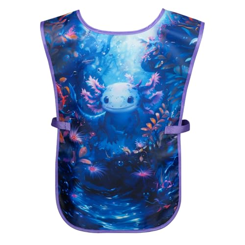 Baagl Kinderschürze Mädchen Jungen Kochschürze Kinder, Schürze Malschürze Bastelschürze für Kinder (Axolotl) – Ansicht 3