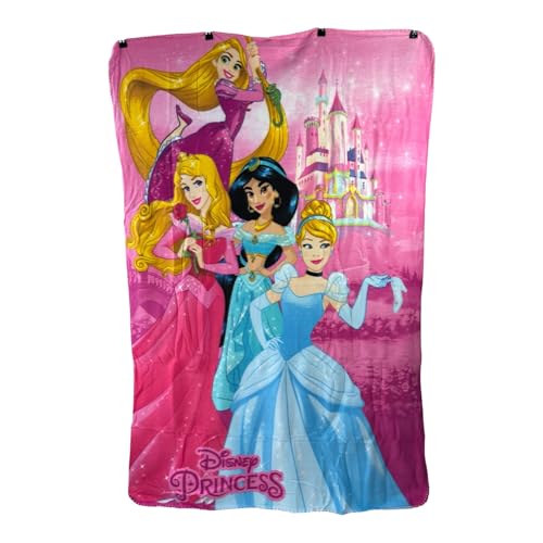 Prinzessinnen-Fleecedecke für Kinder, superweich, kuschelig, Überwurf, Fleece, 100 x 140 cm, rosa Prinzessinnen-Bettwäsche, Geschenk für Mädchen, Schlafzimmer, Sofa, Bett, Kinderdecken, Charaktermotiv