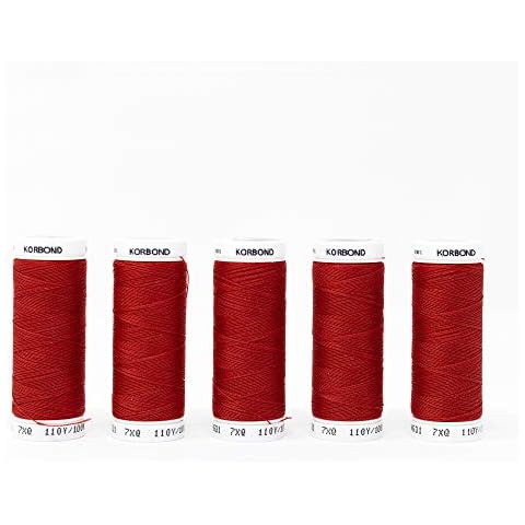KORBOND 500m Red Polyester Thread Set Cover