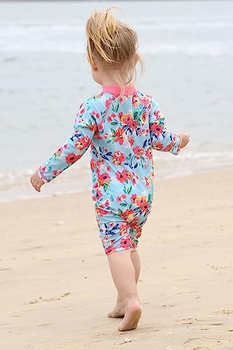 BONVERANO Costume Intero a Maniche Lunghe per Bebè neonata Protezione UV 50+ One Zip(Rosso-Veleno,9-12mesi