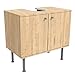 Meuble sous Vasque Design Apple Birch 60x55x35cm, Petit, 60 cm de Large, réglable, Table de lavabo, Armoire de lavabo, lavabo, Meuble Bas, Baignoire, Salle de Bains, Armoire de Salle Bains