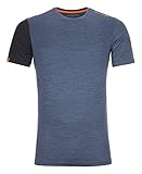 Weich und wärmend ORTOVOX Herren 185 Rock\'n\'Wool Short Sleeve, Night Blue Blend, XL