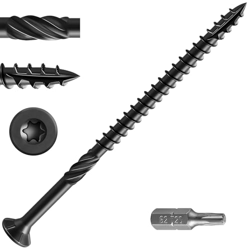 Image of Wensilon #10 * 3-1 /2 inch Black Deck Screws, (117pcs) 2 lbs.Exterior Wood Screws, Rust Resistant epoxy Coated, Bronze, T25 Star Bit