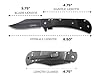 Elk Ridge - Outdoors Spring Assisted Folding Knife - 3.75-in Black Stainless Steel Blade, 4.75-in Closed, Black Wood Handle, Pocket Clip, Hunting, Camping, Survival, EDC - ER-A009BK #1