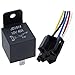Automotive Relay 12V/24V 40A, 4 Pin 5 Pin Waterproof Car Relay with Wire Socket Harness, Normally Open for Head Light Air Conditioner, JD1912 JD1914 (JD2912-24V-40A-4Pin)