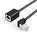 CableCreation Short Cat6 Shielded Extension Cable 1.6FT Down Angle, FTP Cat6 Ethernet Cord Patch Cable, 0.5M / Black