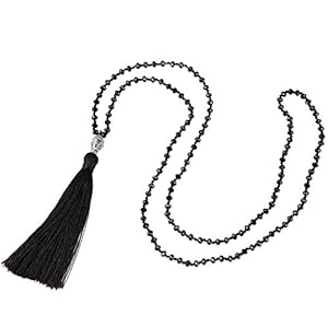 C·QUAN CHI Collier Perle Multicolores Dainty Longue Collier Pendentif Bouddha De Pompon Femme Collier Cristal De Bohème
