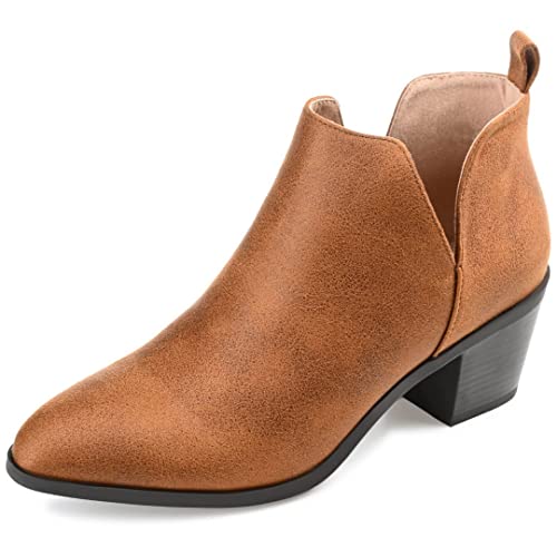 Journee Collection Women's Lola Booties, Brown, 12 Wide