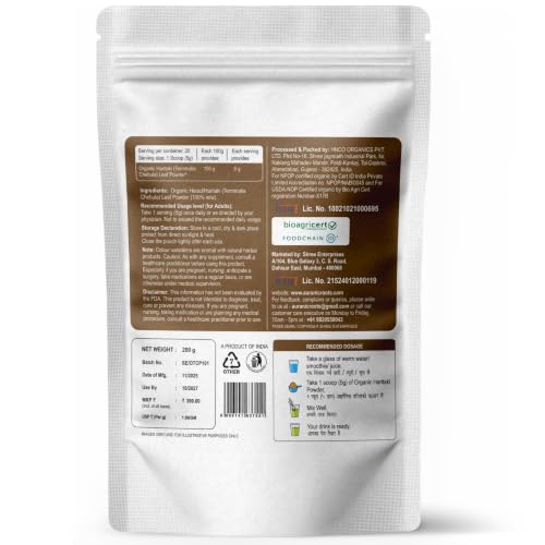 Image of Organic Haritaki Powder - Pure Terminalia Chebula - For Digestive Health, Detox and Gut Support - No Additives - 200 g | Pack of 1