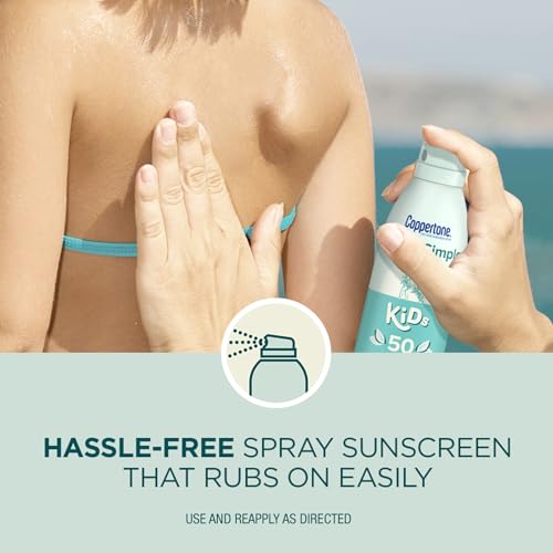 Coppertone Pure and Simple Kids Mineral Sunscreen Spray SPF 50 (5 Oz) + Kids Sunscreen Stick SPF 50 (0.49 Oz), Hypoallergenic, Fragrance Free, Tear Free Sunblock with Zinc Oxide - Thumbnail 7