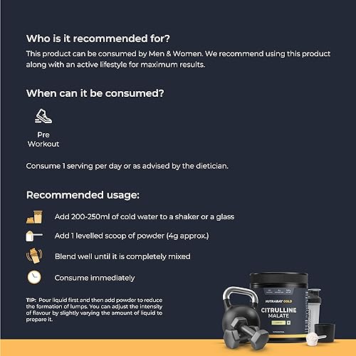 Nutrabay Gold Citrulline Malate 2:1 Supplement Powder 120g, Lemon Flavor – Boosts Nitric Oxide – Pre Workout for Muscle Pump, Improved Endurance & Recovery | Tested for Purity | No Banned Substances