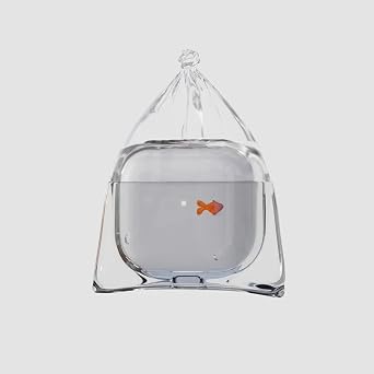 Koi Fish Earphones Case for pods 4/3/Pro 2/Pro, Japanese Origami Style Liquid Silicone Cover, Anti-Drop Protection Transparent, Airpods 4