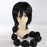 QWIFCMJF Magi Judal Judaru Cosplay Wig Black Long Cosplay Set Costume Halloween Hair+ Wig Cap