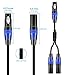 Seefeful (11.8 Inches / 2 Pack) XLR Splitter Cable, 1 Xlr Female to 2 Xlr Male Patch Y Cable, Balanced Microphone Splitter Cord Audio Adaptor