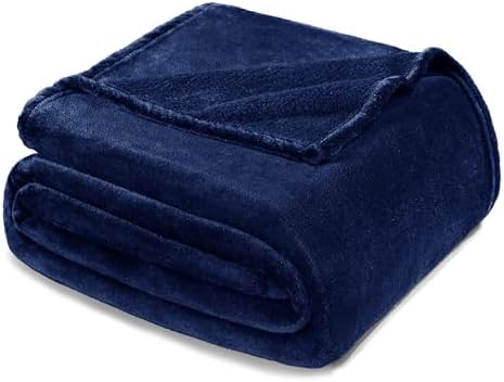Exclusivo Mezcla Couverture Plaid Polaire Uni, 220 x 240 CM, Bleu...