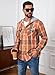 Puwasa Men's Plaid Hoodie Flannel Shirt Jacket Long Sleeve Casual Lightweight Classic Fall Fashion Button Down Shirts Orange Medium