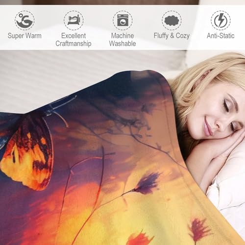 Plaid papillon couverture toutes saisons pour cocooning au lit